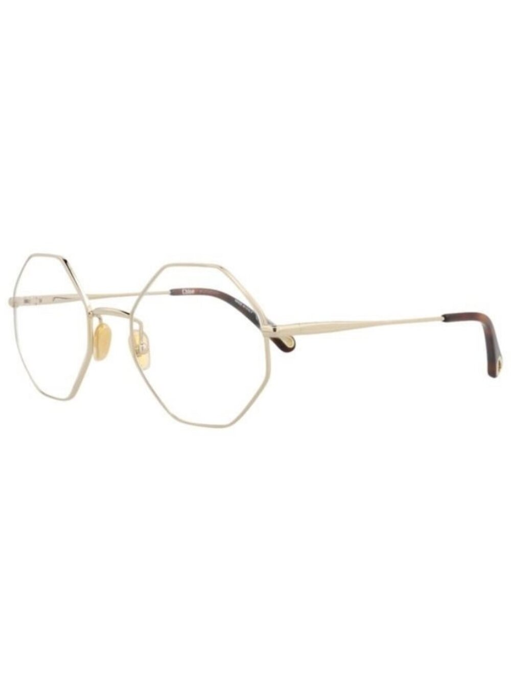 New Chloé Womens Square/Rectangle Gold Gold Transparent Fashion Designer Eyeglas